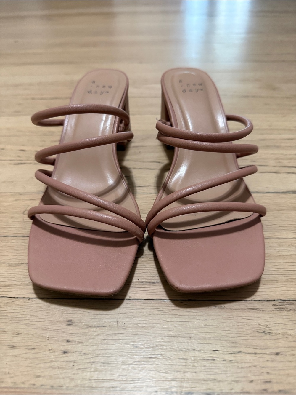 A new day Strappy Square-Toe Slide Sandals in Dusty Rose